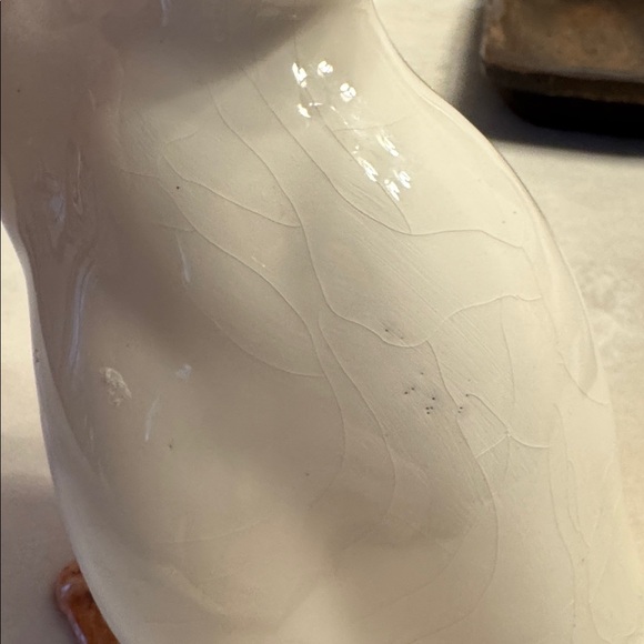 Vintage! White Ceramic Duck Figurine with Orange Beak and Feet - Picture 3 of 8